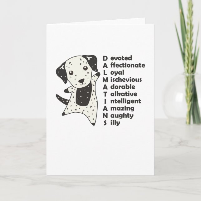 Carte Chiens dalmates Caractéristiques Chien mignon (Devant)