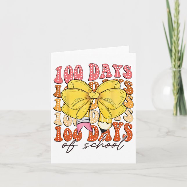 Carte Chiens Dalmatiens Coquette Bow 100 Jours De Stylo  (Devant)