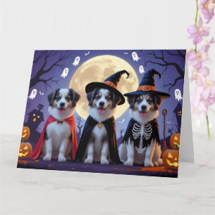 Carte Chiens de berger anatoliens Citrouille Halloween d
