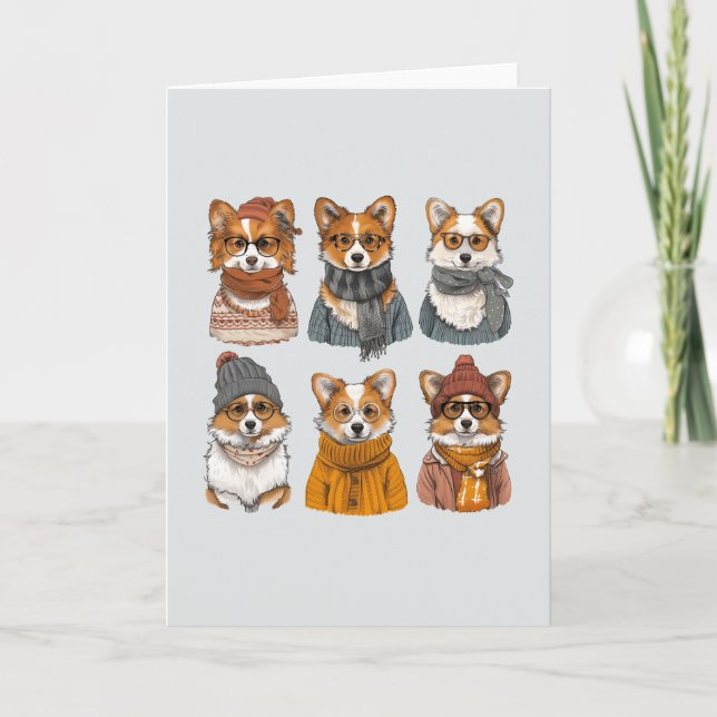 Carte Chiens de Corgi gallois branchés (Devant)
