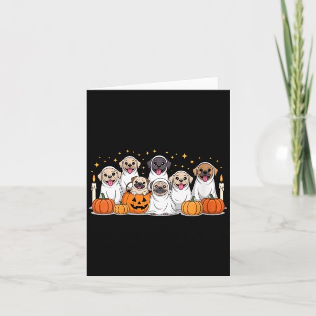 Carte Chiens de femmes Fantômes Chiens mignons déguisés  (Devant)