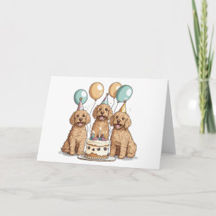 Carte Chiens de Goldendoodle d'anniversaire