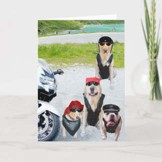 Carte Chiens de motards personnalisables Anniversaire