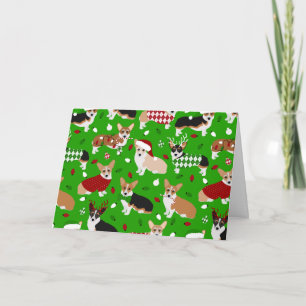 Carte Chiens de Noël Corgi