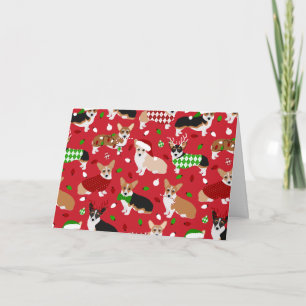 Carte Chiens de Noël Corgi