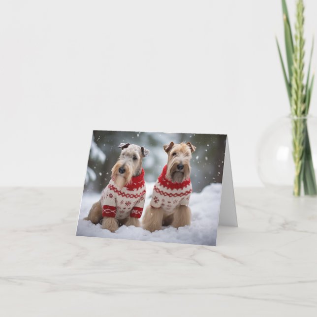 Carte Chiens de Noël de chien de Terrier roux molle (Devant)