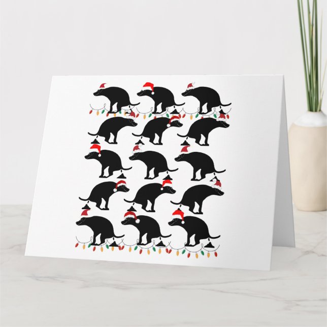 Carte Chiens de Noël qui font caca drôles (Devant)
