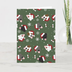 Carte Chiens de Noël sur Vert