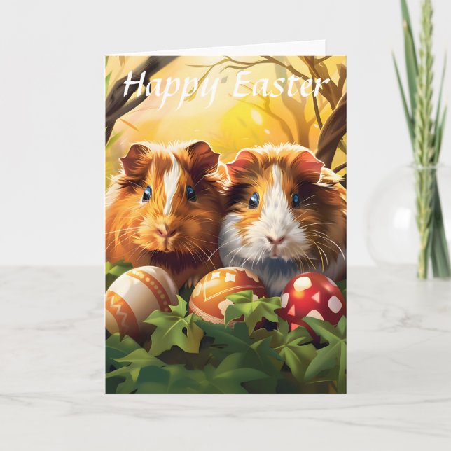 Carte Chiens de Pâques illuminés Pâques (Devant)