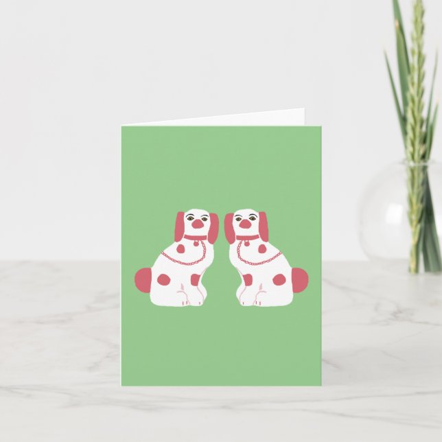 Carte Chiens de Staffordshire roses (Devant)