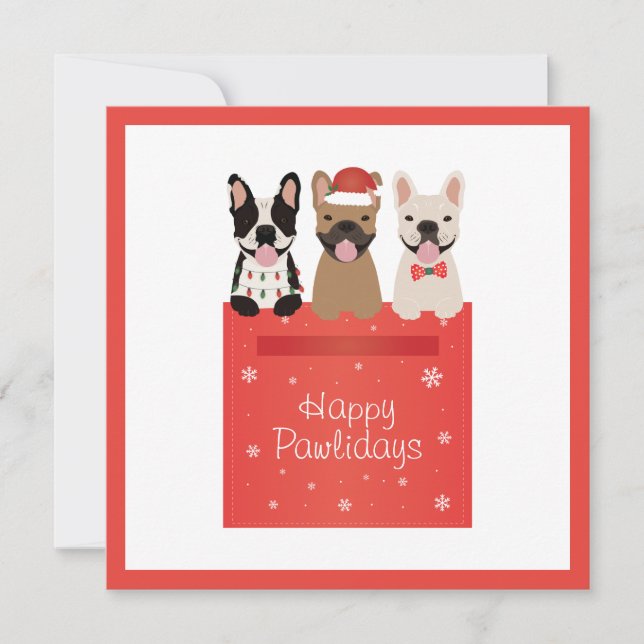 Carte Chiens de taureau français de Happy Pawlidays (Devant)