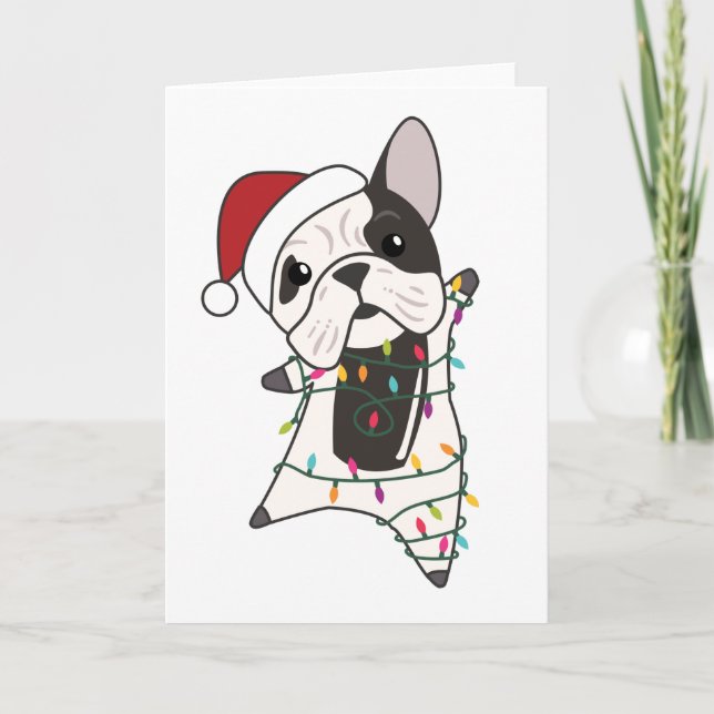 Carte Chiens de taureau Joyeux animaux d'hiver de Noël (Devant)