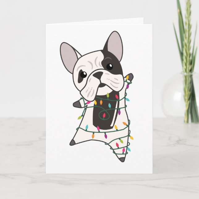 Carte Chiens de taureau Joyeux animaux d'hiver de Noël (Devant)