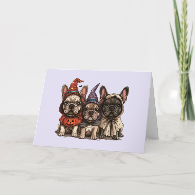 Carte Chiens de taureaux français d'Halloween (Devant)