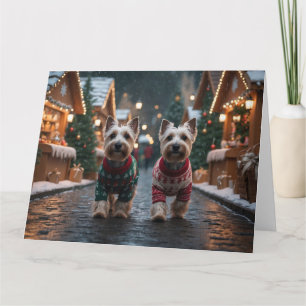 Carte Chiens de Terrier écossais Noël Snow Holiday