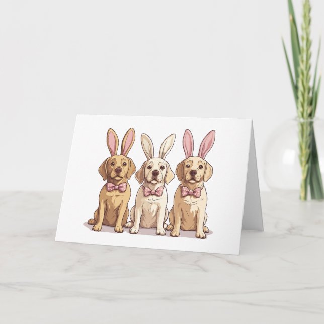 Carte Chiens de triage de Pâques Jaunes du Labrador (Devant)