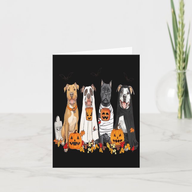 Carte Chiens d'Halloween en costumes drôle design effray (Devant)