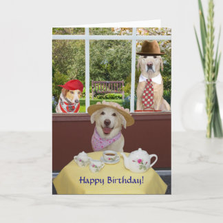 Carte Chiens drôles/anniversaire femelle de laboratoires