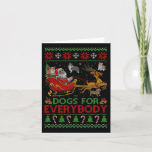 Carte Chiens drôles pour tout le monde Santa Luge T-shir