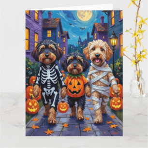 Carte Chiens Havanais Trick-or-Treating Costumes d'Hallo
