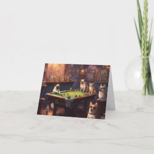 Carte Chiens jouant au billard ils grattent beaucoup ann