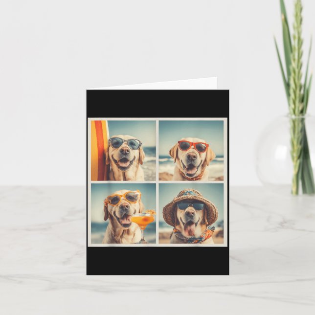 Carte Chiens Labrador Mignons avec des Lunettes de Solei (Devant)