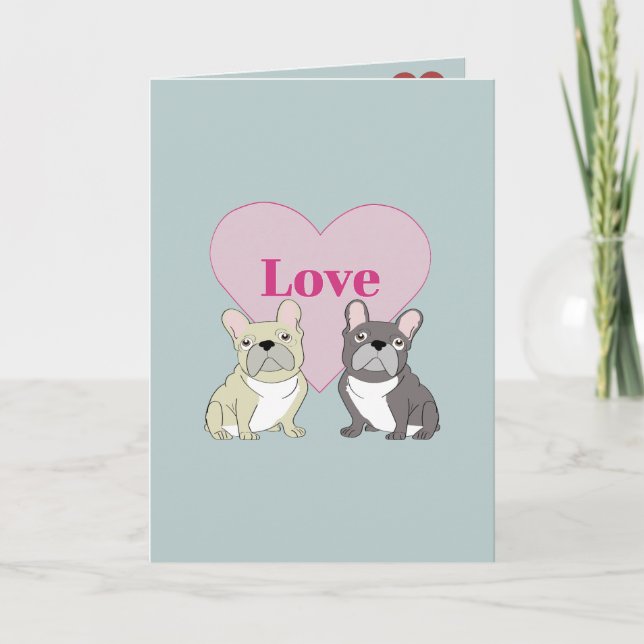 Carte Chiens mignons Amour (Devant)