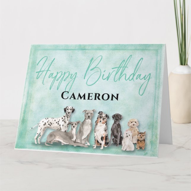 Carte Chiens mignons Joyeux anniversaire (Devant)
