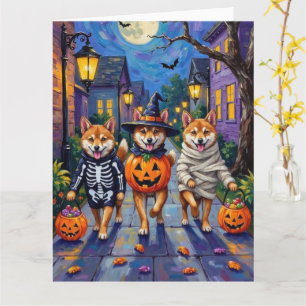 Carte Chiens Shiba Inu en costumes d'Halloween