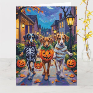 Carte Chiens Silken Windhound en costumes d'Halloween
