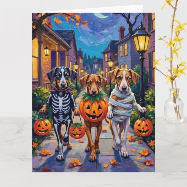 Carte Chiens Silken Windhound en costumes d'Halloween (Fleur jaune)