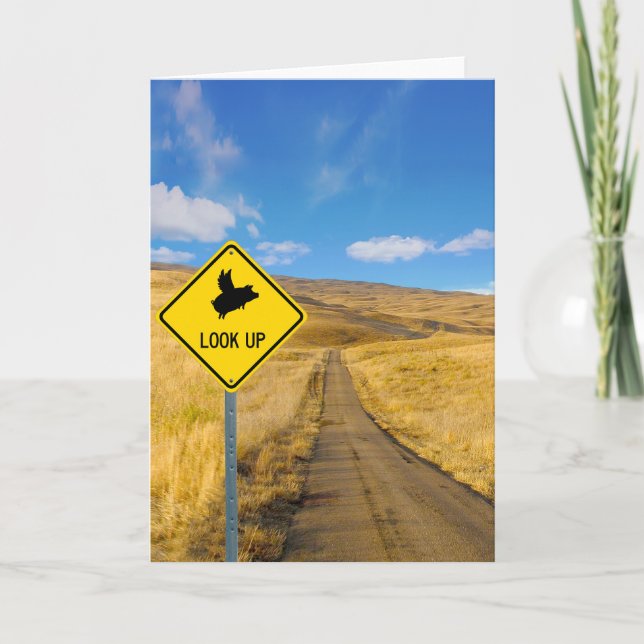 Carte Chiens volant au-dessus du signe (Devant)