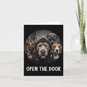 Carte Chiens zombies ouvrez la porte Drôle d'Halloween C