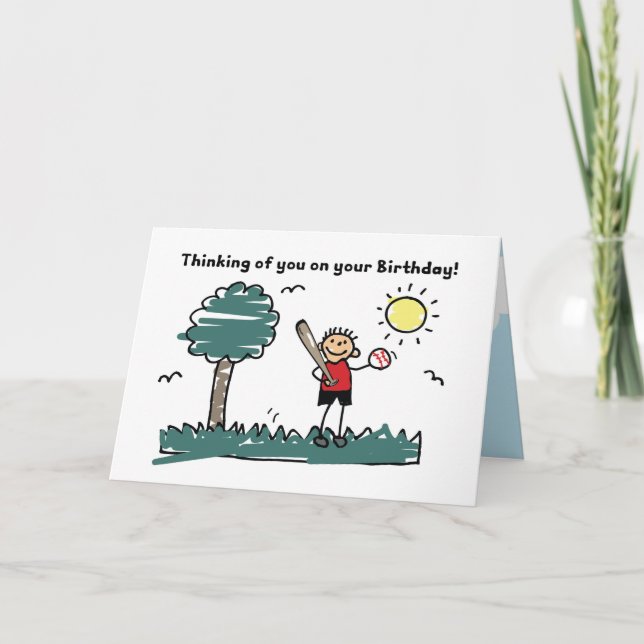 Carte Chiffre d'anniversaire du baseball à un garçon à l (Devant)