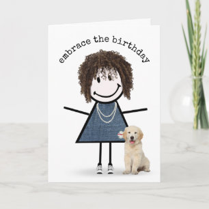 Carte Chiffre d'anniversaire fille avec Golden Retriever