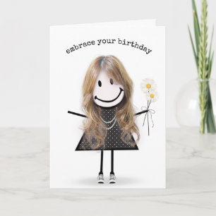 Carte Chiffre d'anniversaire fille avec marguerites