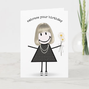Carte Chiffre d'anniversaire fille avec marguerites