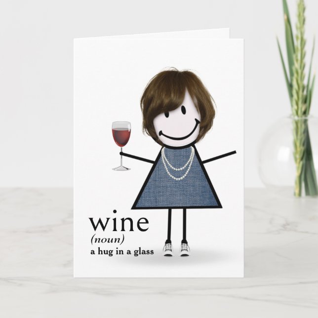Carte Chiffre D'Anniversaire Fille Avec Vin Rouge (Devant)