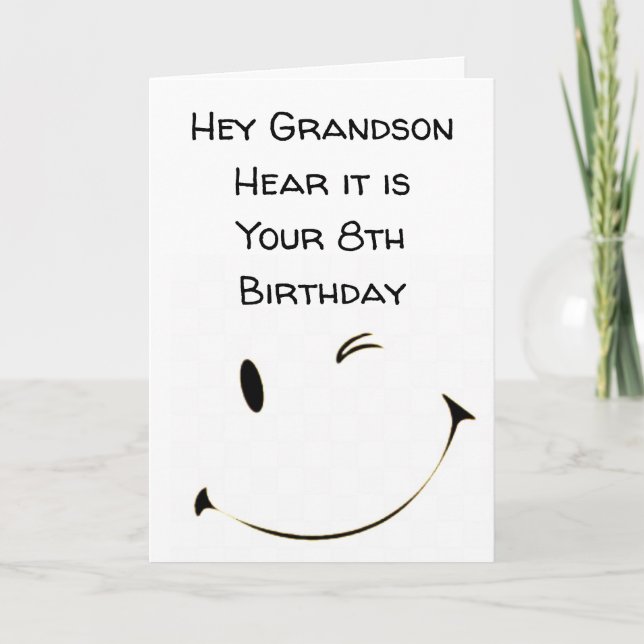 CARTE CHIFFRE DOUBLE *GRANDSON DE LA 8E ANNIVERSAIRE***  (Devant)