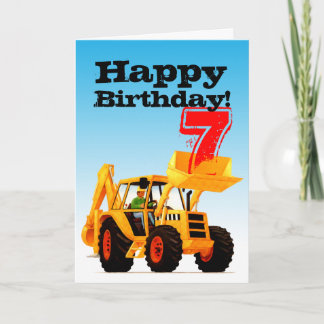 Carte Chiffre jaune 7e anniversaire