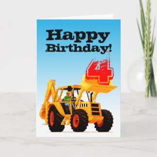Carte Chiffre jaune enfant sur mesure 4e anniversaire