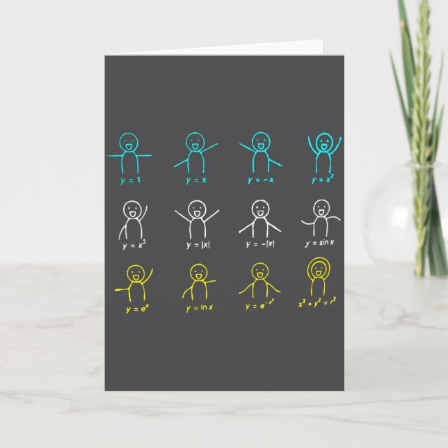 Carte Chiffres drôles d'équation mathématique Danse d'al (Devant)