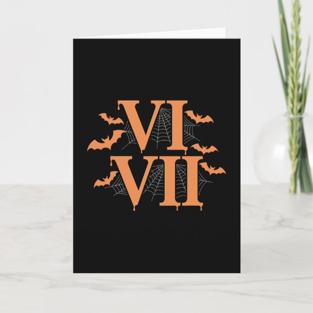 Carte Chiffres romains Vi Vii 67 Mème Gen Alpha Hallowee (Devant)