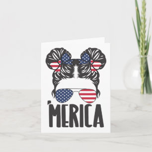 Carte Chignon Mérica Sungles Femmes Filles Drapeau Usa 4