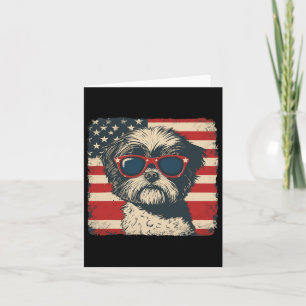 Carte Chih Tzu Chien Usa Drapeau Patriotique 4 Juillet H