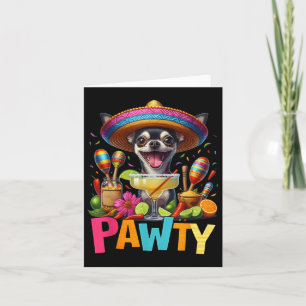 Carte Chihuahua Avec Margarita Sombrero Pawty Cinco De
