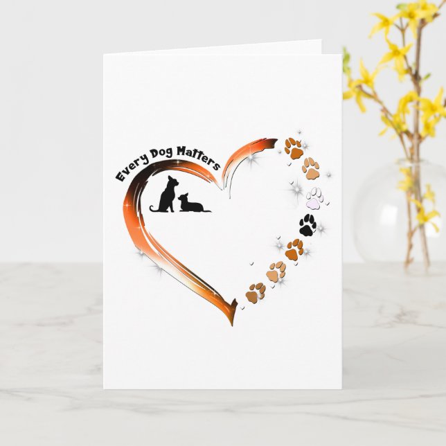 Carte Chihuahua Chaque Chien Compte Coeur Pattes De Chie (Fleur jaune)