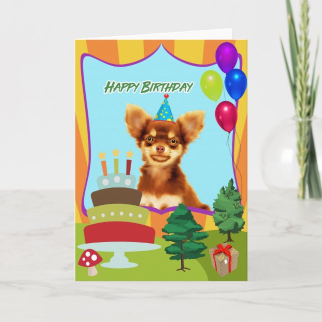 Carte Chihuahua Chien Anniversaire (Devant)