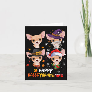 Carte Chihuahua Chien Hallothanksmas Halloween Thanksgiv