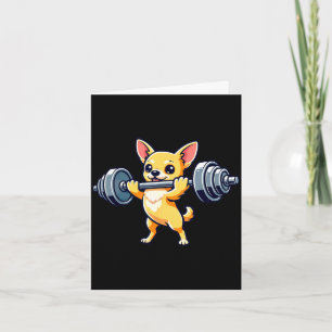 Carte Chihuahua chien powerlifting musculation gymnase
